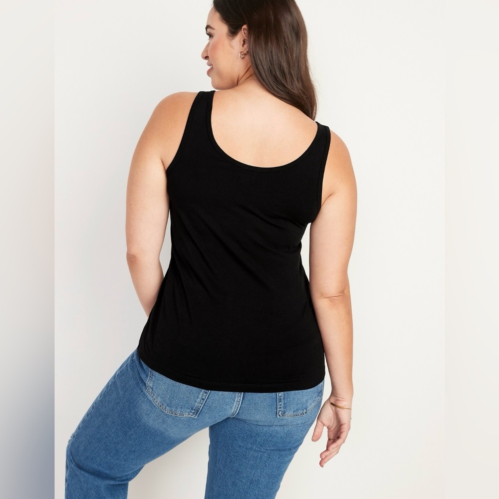 🆕 Old Navy Women's First-Layer Tank Top Sleeveless Black Medium 8-10 Tall Long - Picture 5 of 15